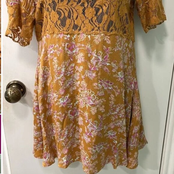 Free People Lucie Mini Dress in Marigold Size 4 - Picture 3 of 10
